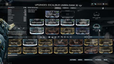warframe excalibur umbra build.